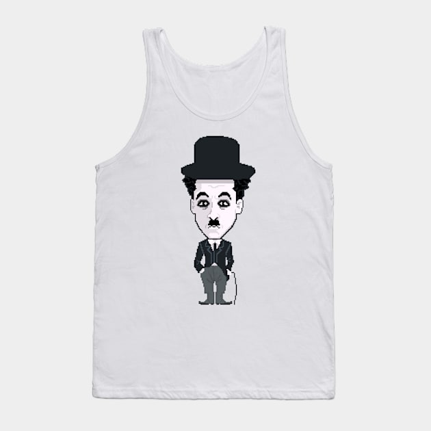 Charlie Chaplin: In Pixel Tank Top by TommySniderArt